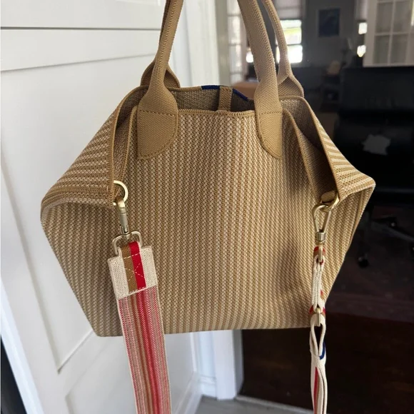 Rothy's Petite Lightweight Tote in Brown Sugar w crossbody strap - Picture 5 of 5